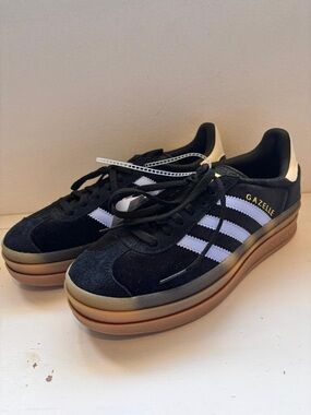 adidas Black & White Suede Gazelle Style Sneakers